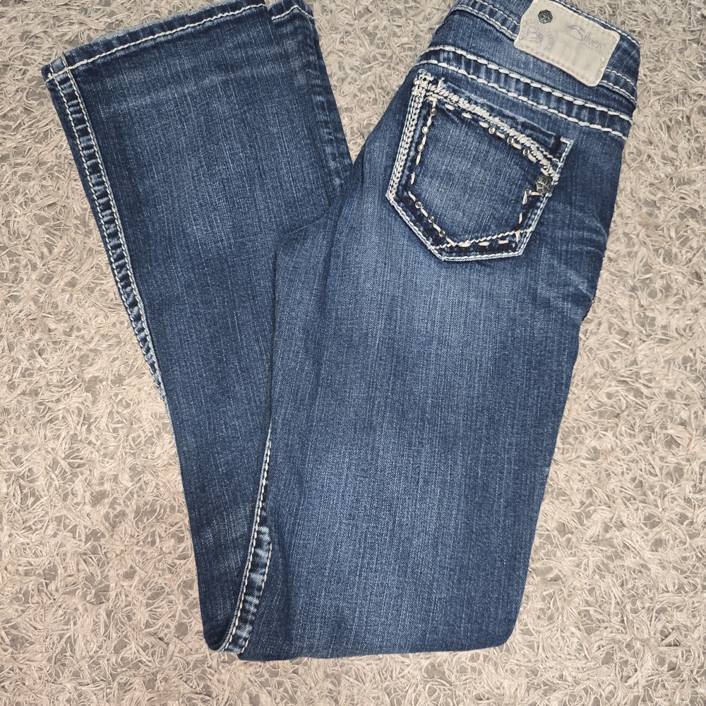 Silver Jeans Women's Boot Cut in Dark Blue - Picture 3 of 5
